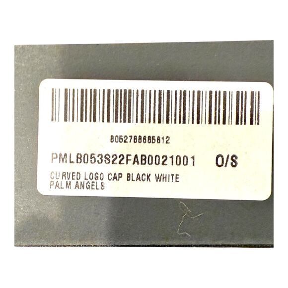 Palm Angels Curved Logo Cap Black & White NWT - Picture 3 of 4